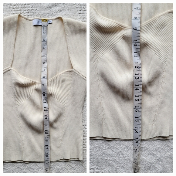 Graylin, Glacie Sweetheart Rib Knit Cap Cup Sleeved Top - Picture 9 of 10